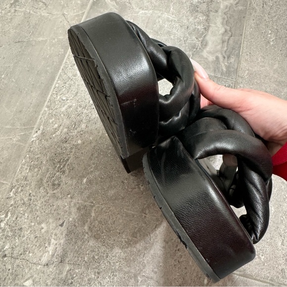 Prada Leather Slingback Weave Strap Platform Sandals, Size 9 - Picture 12 of 13